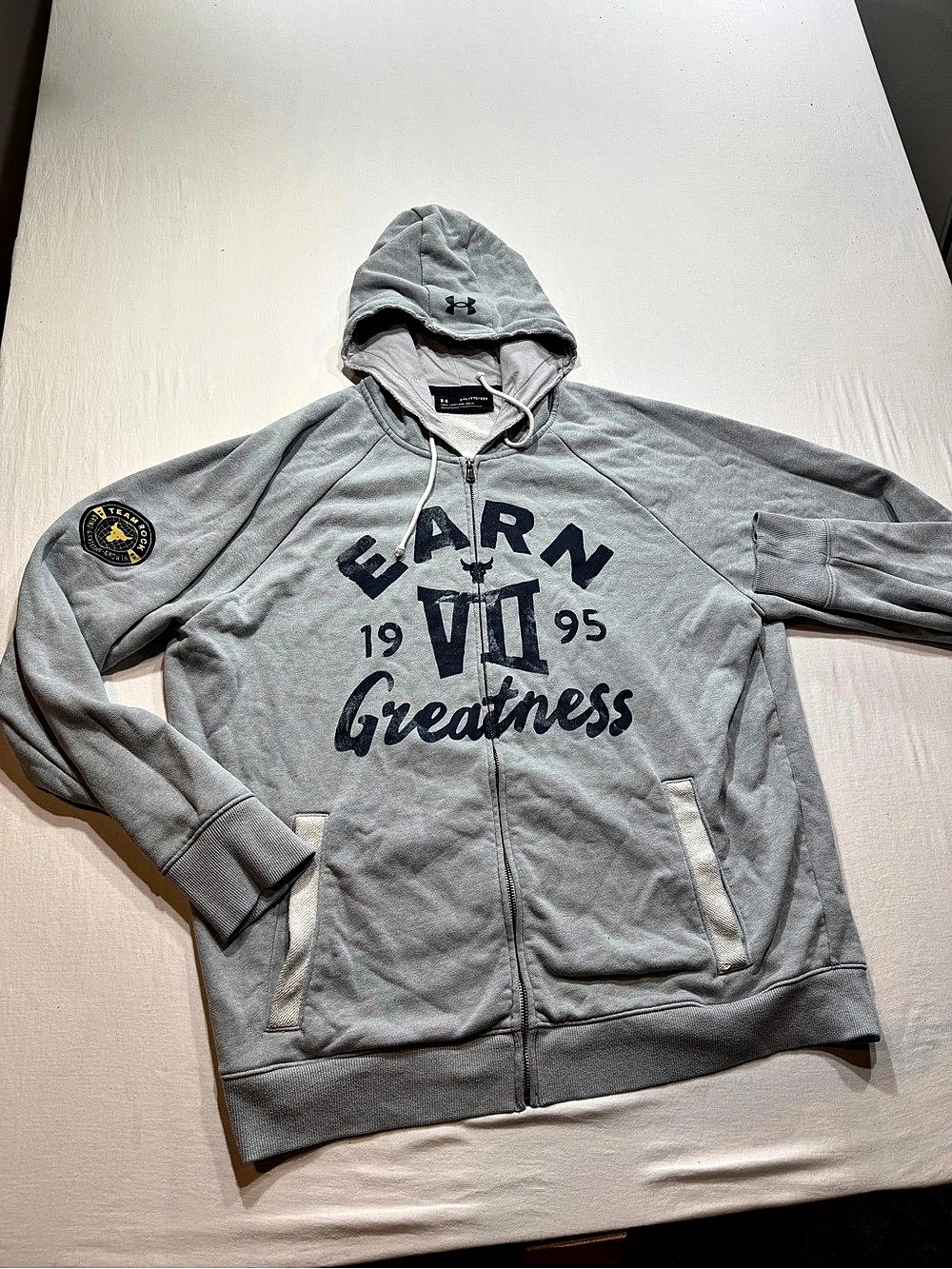 Under Armour Project Rock Earn Greatness Full-Zip Hoodie Gray XXL